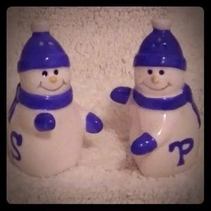 Vintage Christmas Snowman Salt and Pepper Shakers